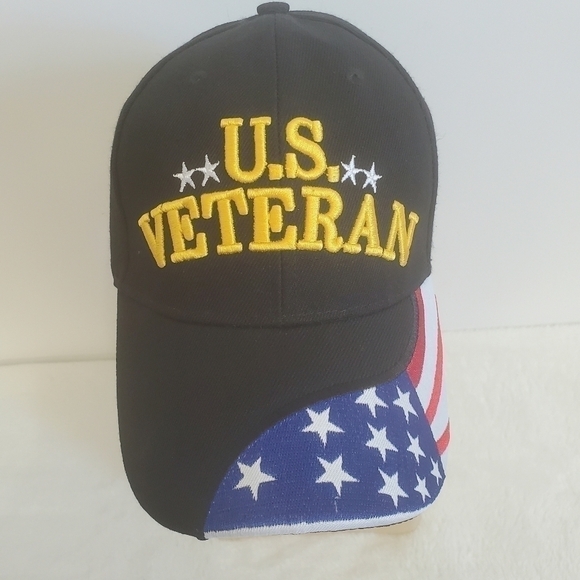 U.S. Veteran American Flag Stars And Stripes Baseball Hat Cap NWOT - Picture 4 of 14